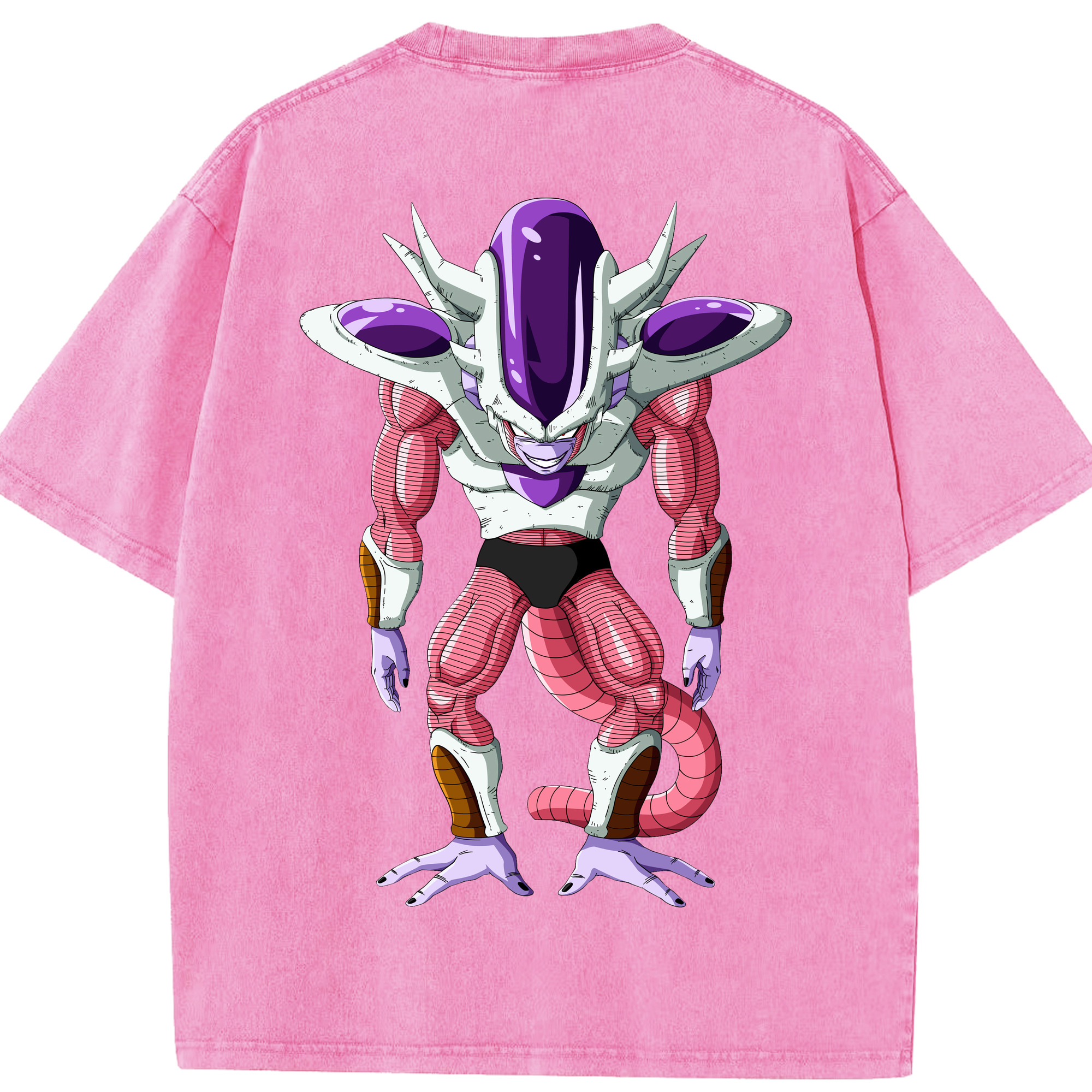 （画像用） ドラゴンボール フリーザ DRAGON BALL Frieza 綿100% ヴィンテージ風 半袖Tシャツ（背面プリント）